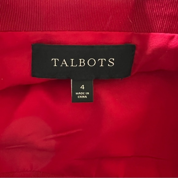 Talbots Women’s Red Black Baby Blue Plaid Faux Wrap Lined Wool Blend Skirt 4 - Picture 10 of 15